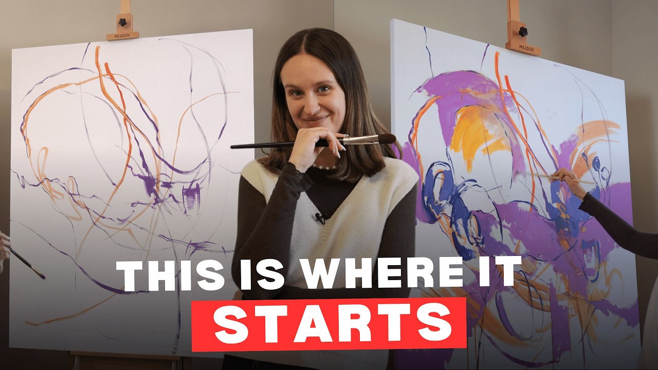 Starting a Large-Scale Abstract in My New Studio (And Why Composition Changes Everything)