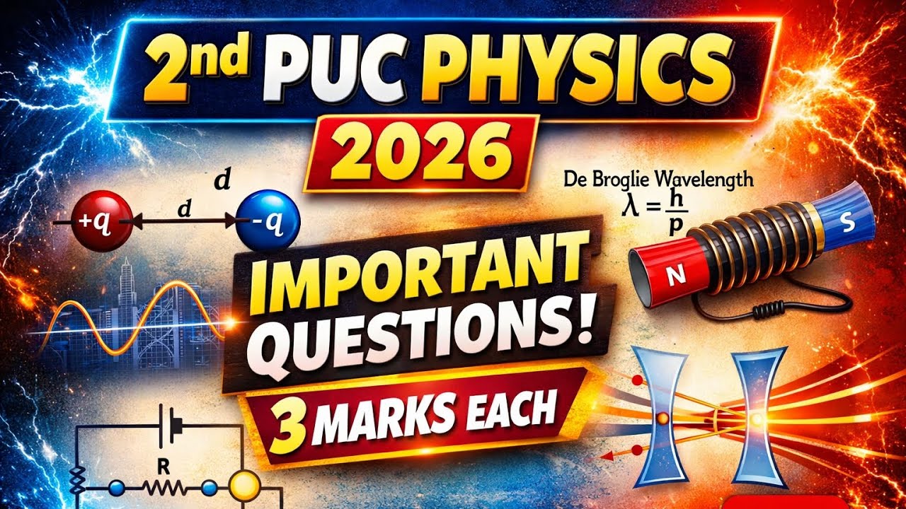 2nd PUC physics all 3 marks important questions 2026 