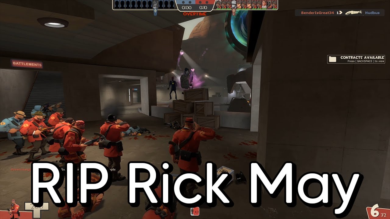 Honouring Rick May (soldier voice actor) with a 21 gun salute in TF2
