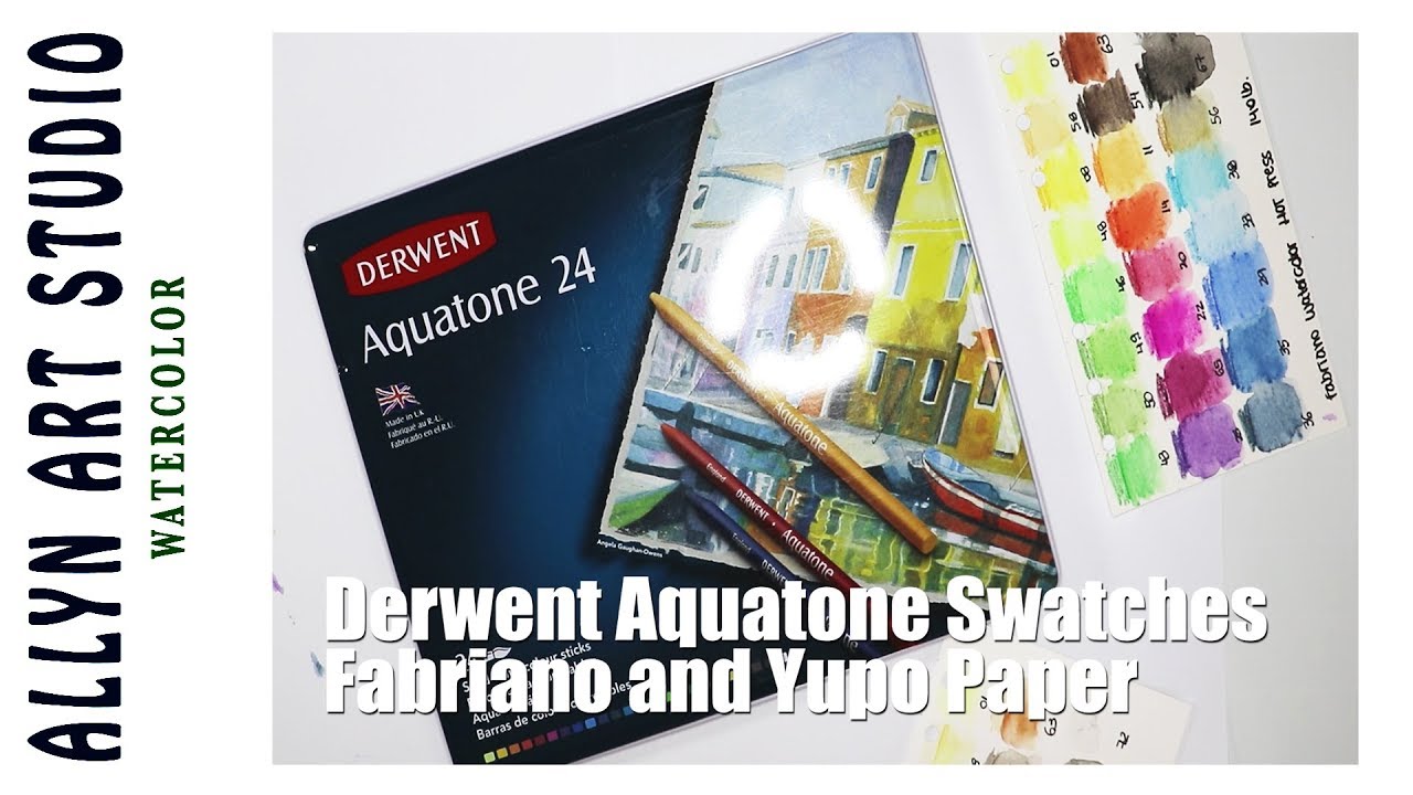 Derwent Aquatone Swatches on Watercolor and Yupo paper