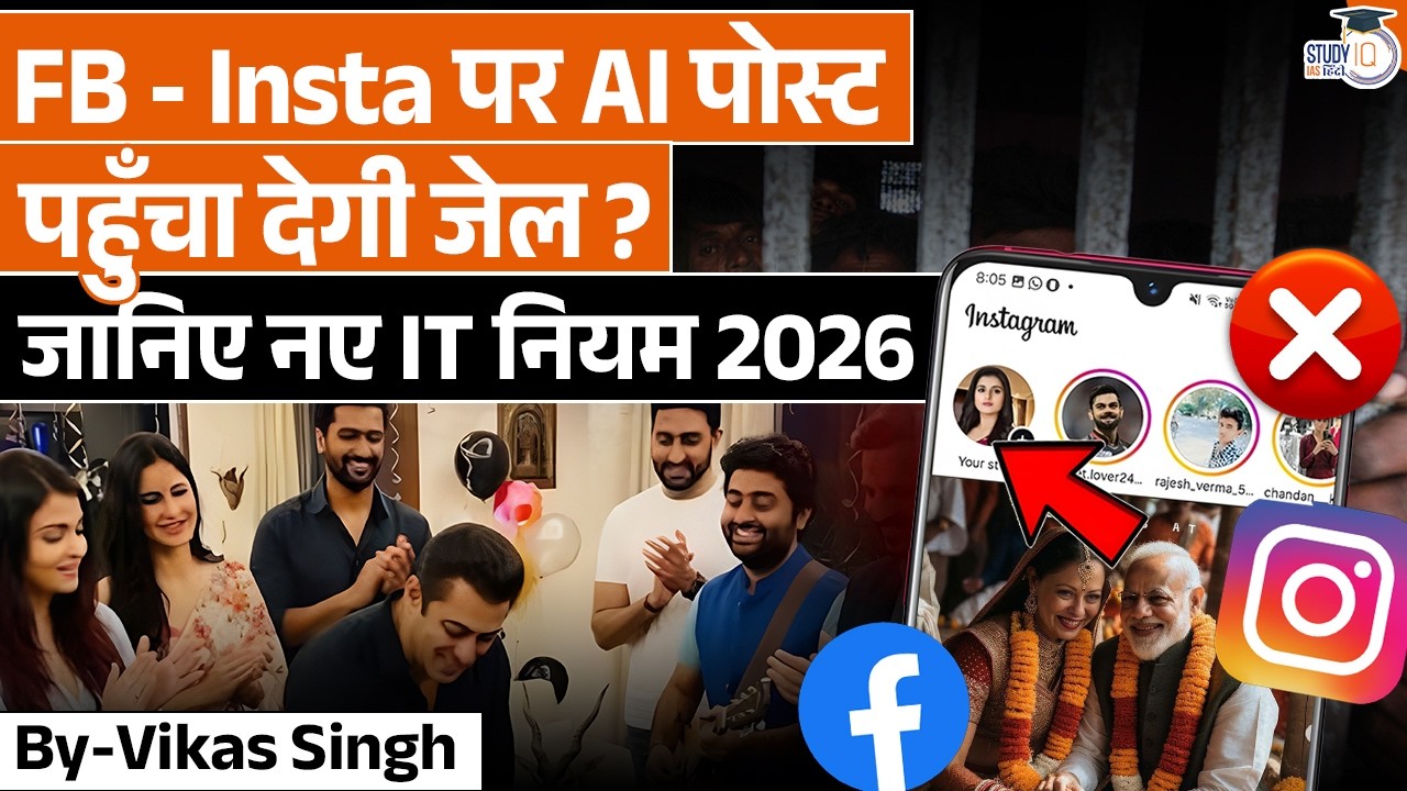 WARNING: Your AI Posts Could Send You to Jail!| New IT Rules 2026|VikasSingh|StudyIQIAS Hindi