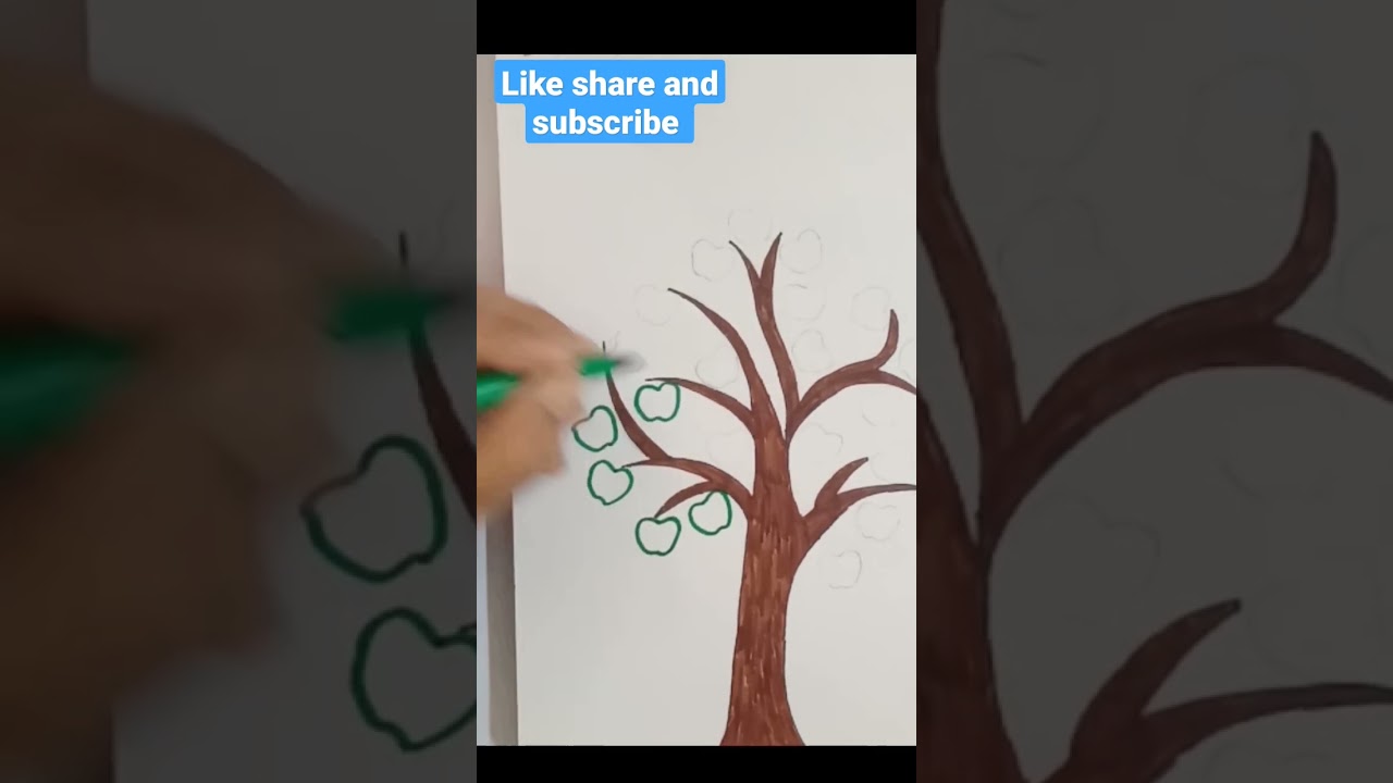 How to draw Varnamala tree for kids/how to tree easy/drawing of tree