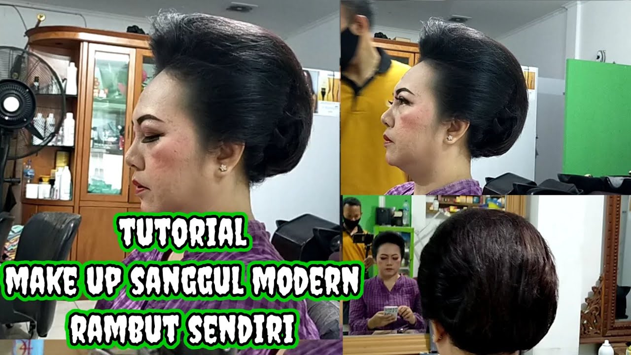 Make up pemula natural+sanggul modern rambut sendiri