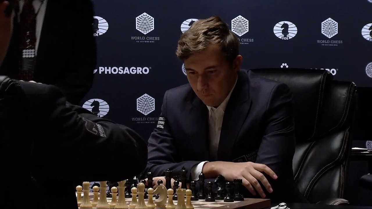 Game 1: Opening Moves of  the match Carlsen - Karjakin