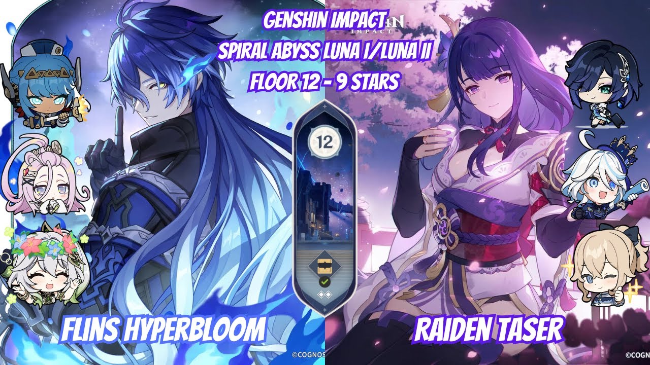 C1 Flins Hyperbloom & C6 Raiden Taser | Spiral Abyss Luna I/Luna II – Genshin Impact