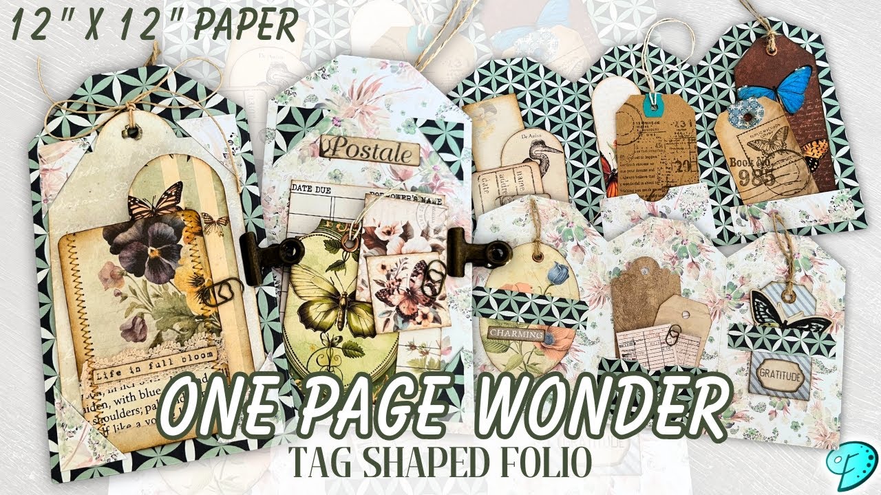 One Page Wonder using 12 x 12 paper to craft a Tag Shaped Folio #onepagewonder