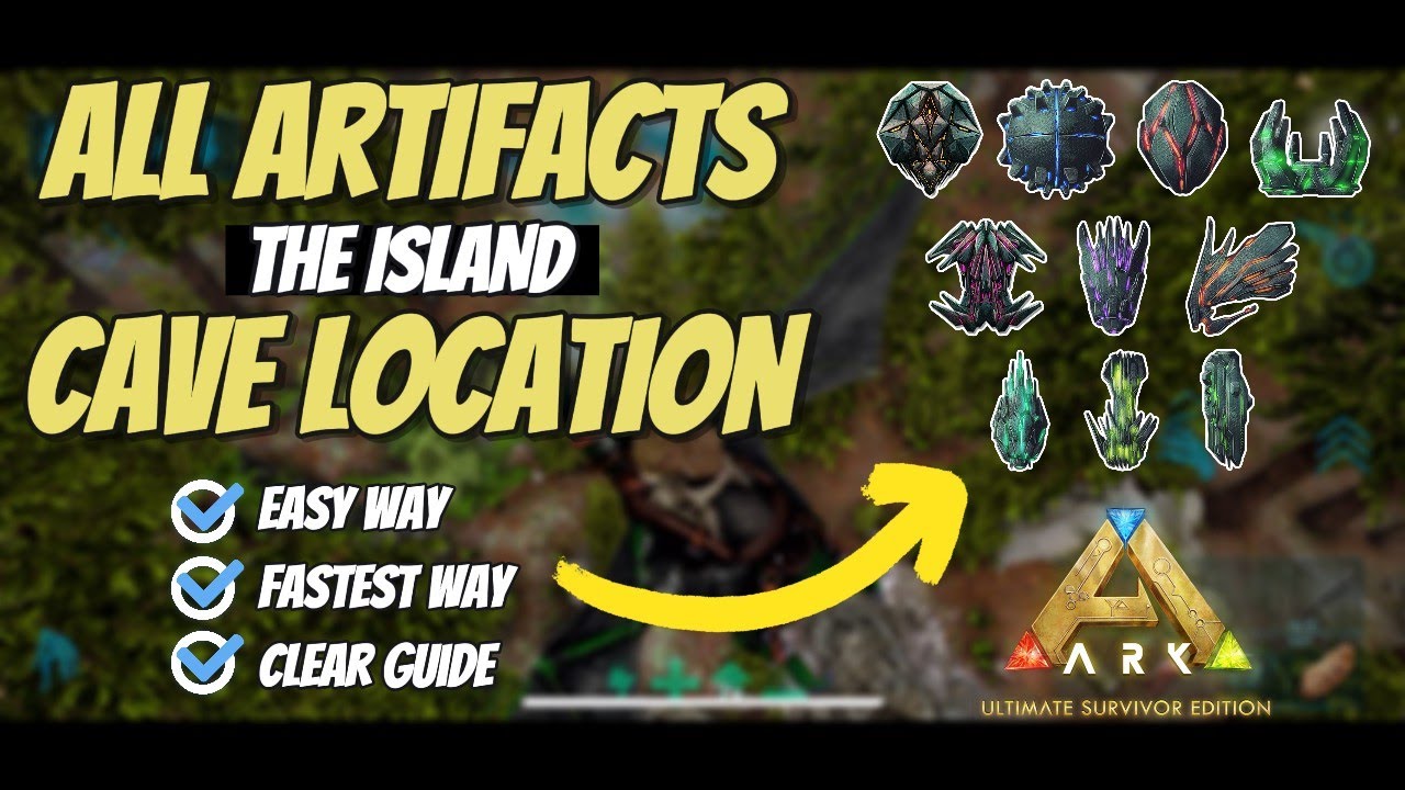Расположение всех пещер с артефактами в The Island of ARK Ultimate Mobile Edition