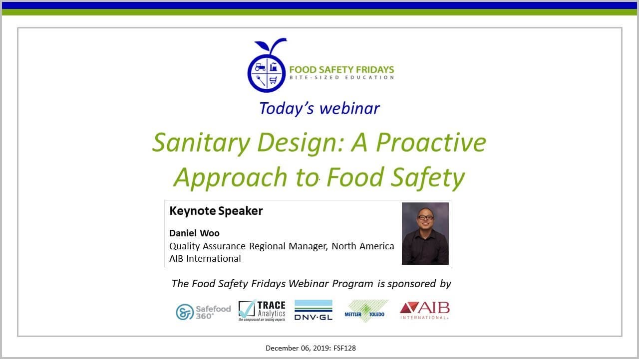 Sanitary Design: A Proactive Approach to Food Safety