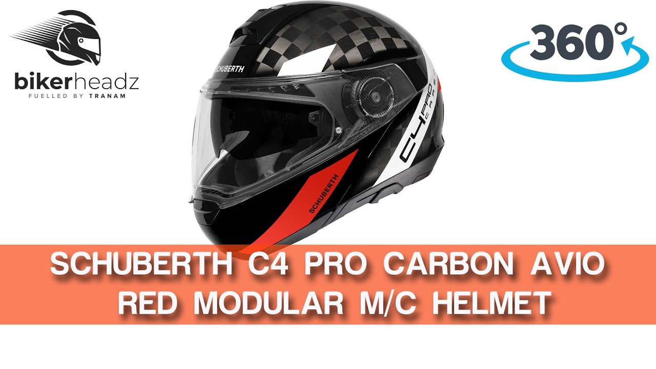 Schuberth C4 Pro Carbon Avio Red Modular Helmet 360&deg; 4K Video | Bikerheadz.co.uk