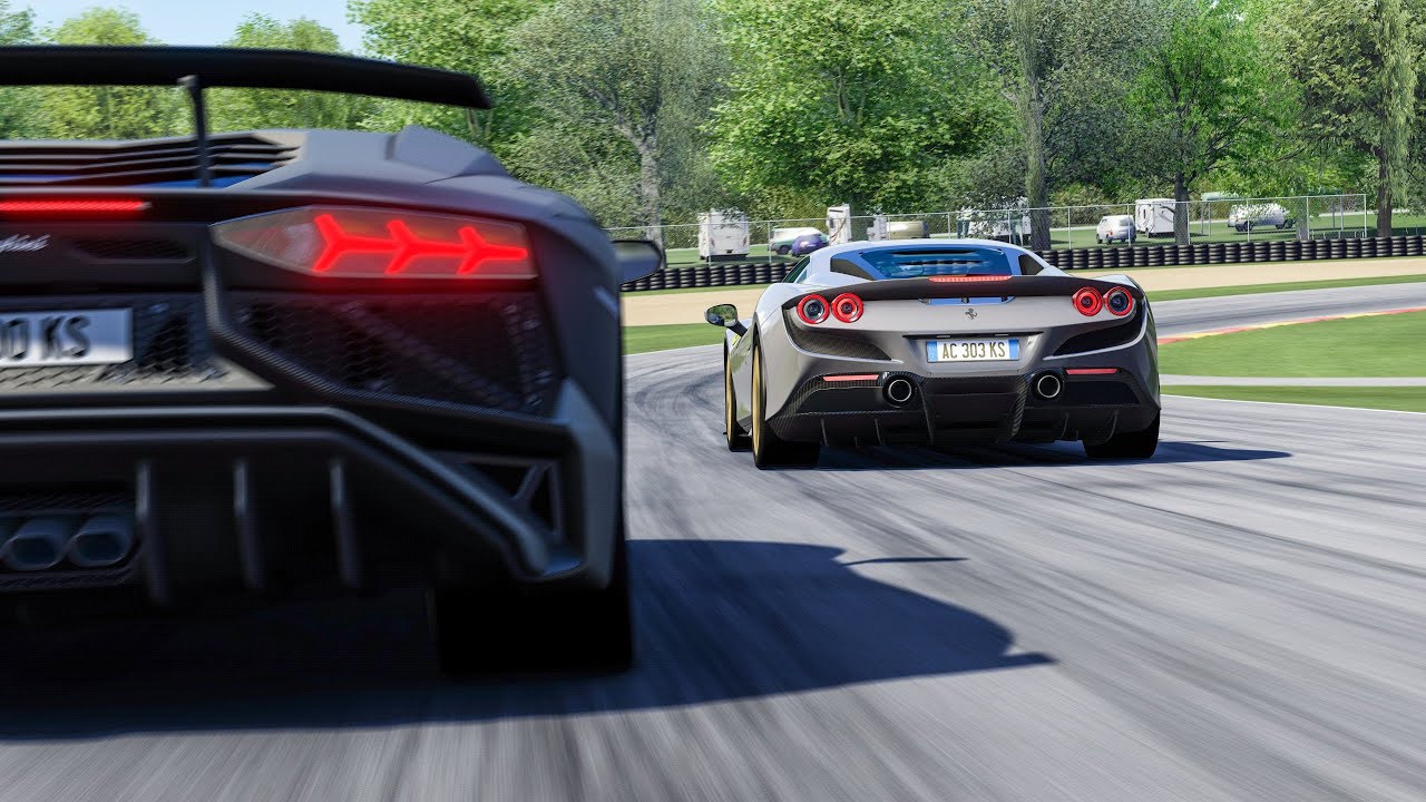 Ferrari F8 Tributo track day at Road America / Assetto Corsa gameplay (AC)