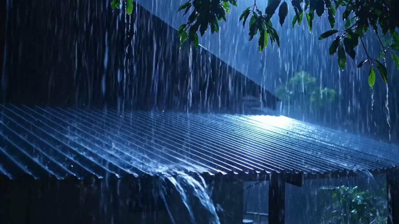Midnight Downpour on Metal Roof, A Gentle Lullaby for Restless Souls Seeking Sleep 242 HD