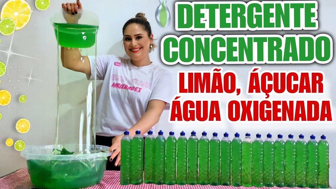 DETERGENTE CASEIRO DE LIMÃO, OX E AÇÚCAR - TRIPLO PODER DE LIMPEZA,  ESPUMA E BRILHO