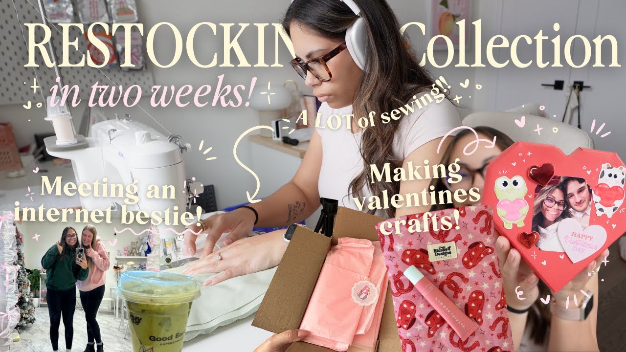 Restocking a nearly sold-out collection in two weeks? Sewing, crafting, cozy vlog 🌟🕯️🧸💖