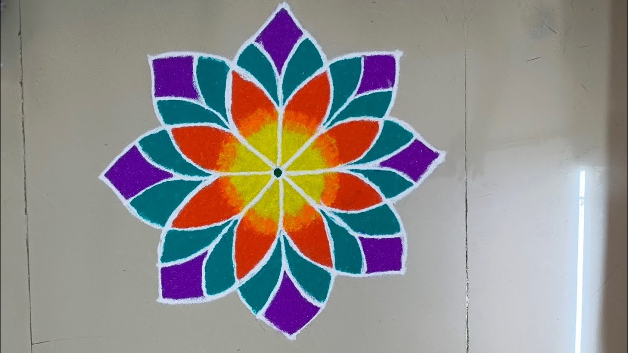 Beautiful 3rangoli design clean pattern 