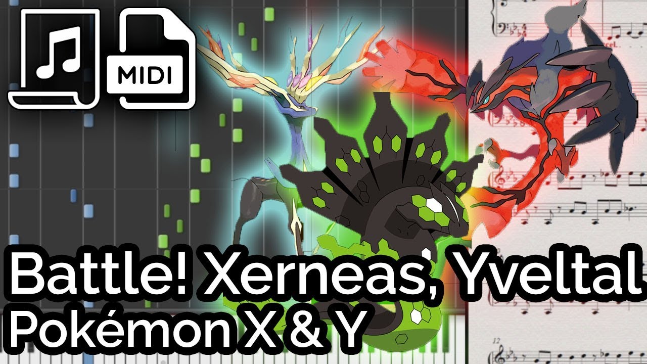 Pokémon X & Y - Battle! Xerneas, Yveltal, Zygarde (Synthesia Piano Tutorial)