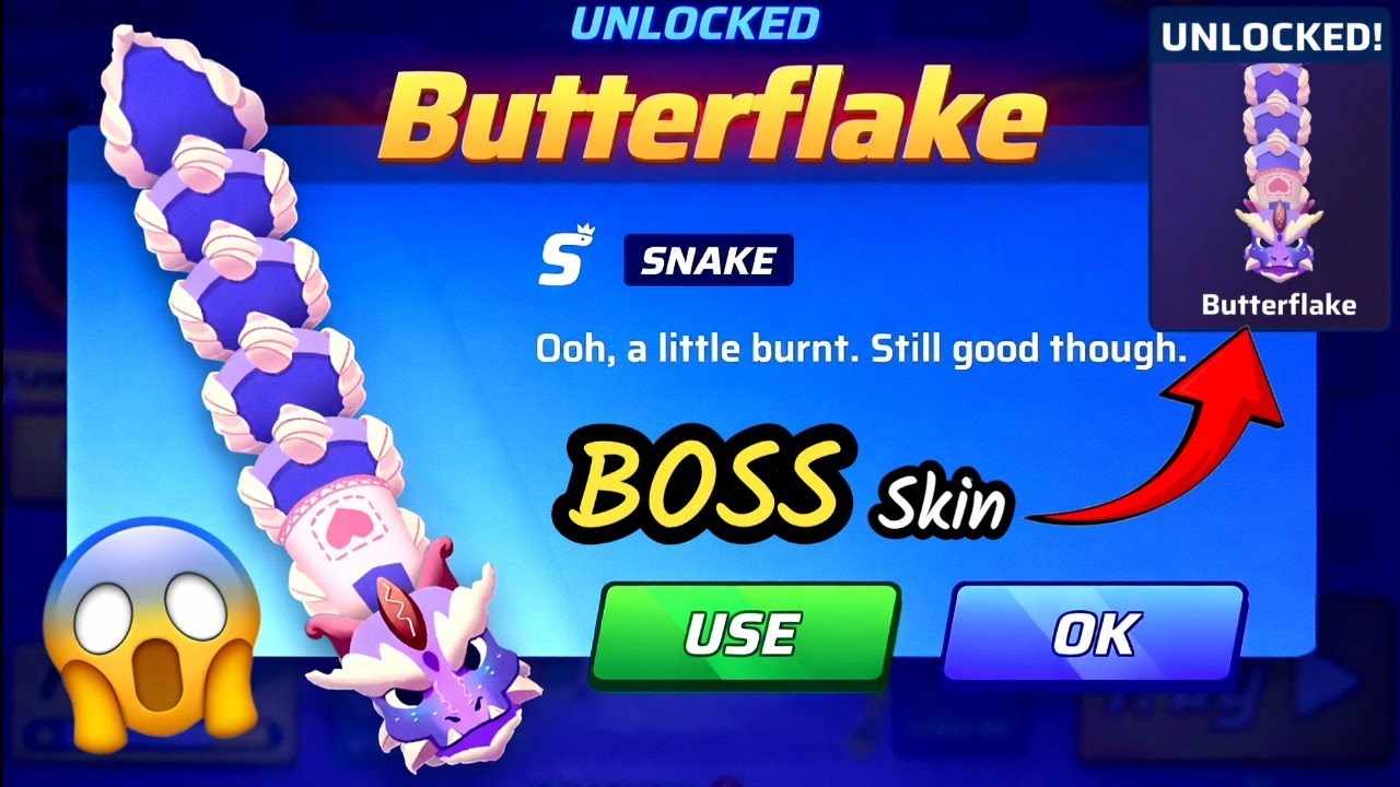 Snake.IO 🐍 New Event Boss Butterflake Snake Skin Unlocked! EPIC SNAKE IO GAMEPLAY