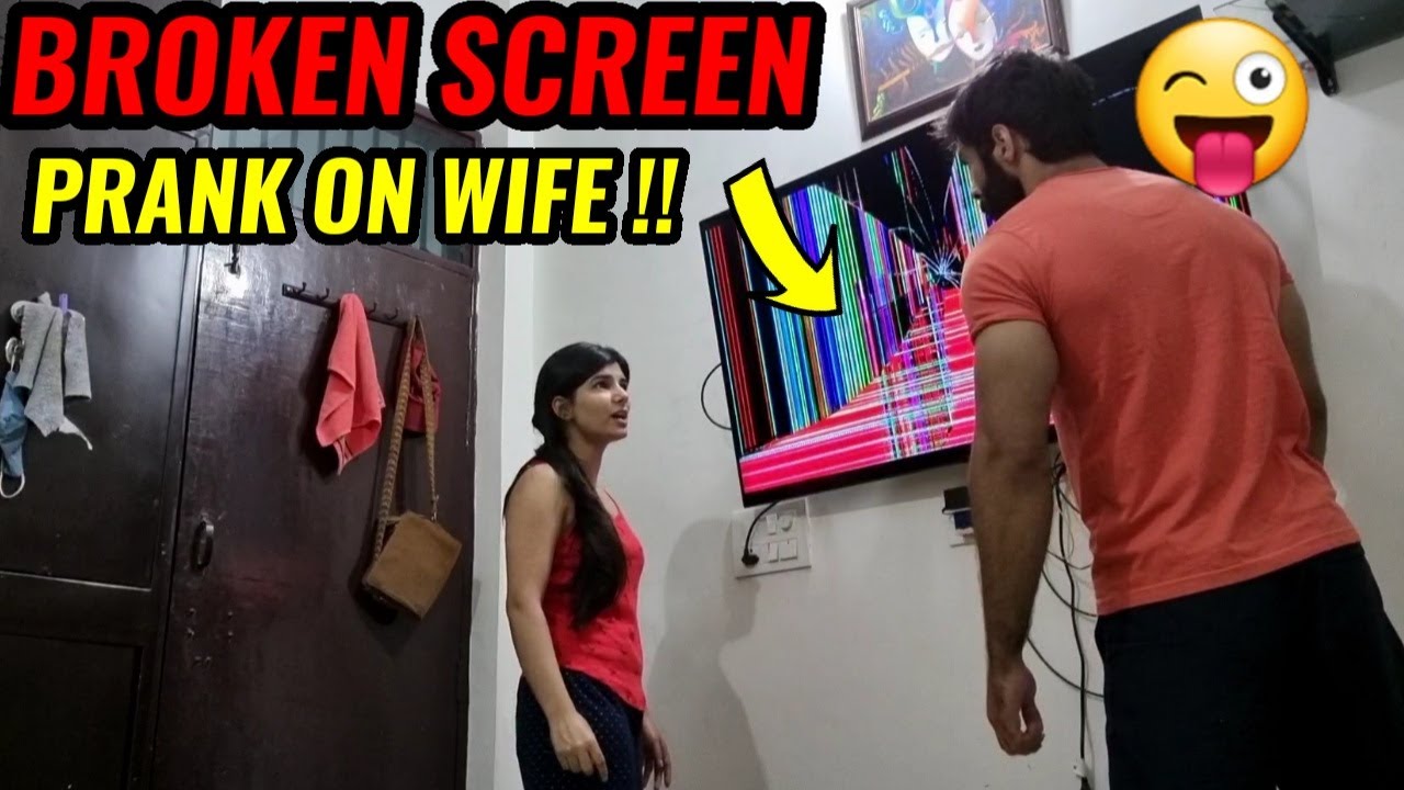 Broken Tv Screen Prank On Wife !!😱😜 Epic Reaction  😜 | Pranks In India | Tv Broken Prank
