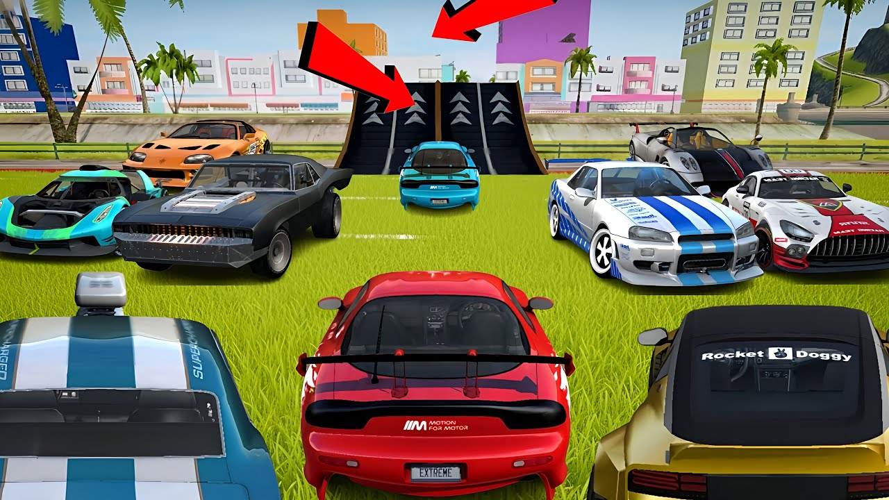 All Super Cars Stunts Through Ramp 3 // Extreme Car  Driving Simulator // Cars Gameplay