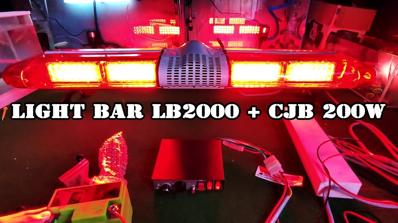 review LED lightbar LB2000 kapsul merah + modul sirine CJB 200w