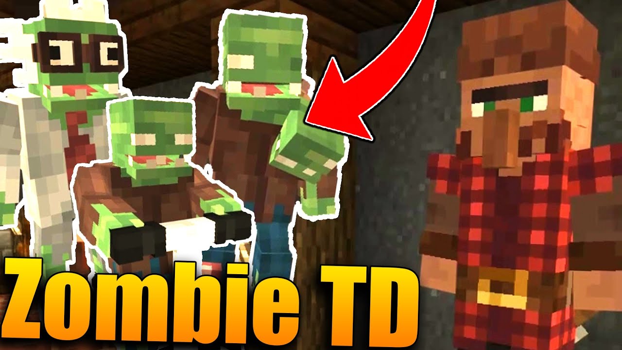 ŠÍLENÝ TOWER DEFENCE! VILLAGEŘI VS ZOMBÍCI! - Minecraft Zombies TD w/@Makousek