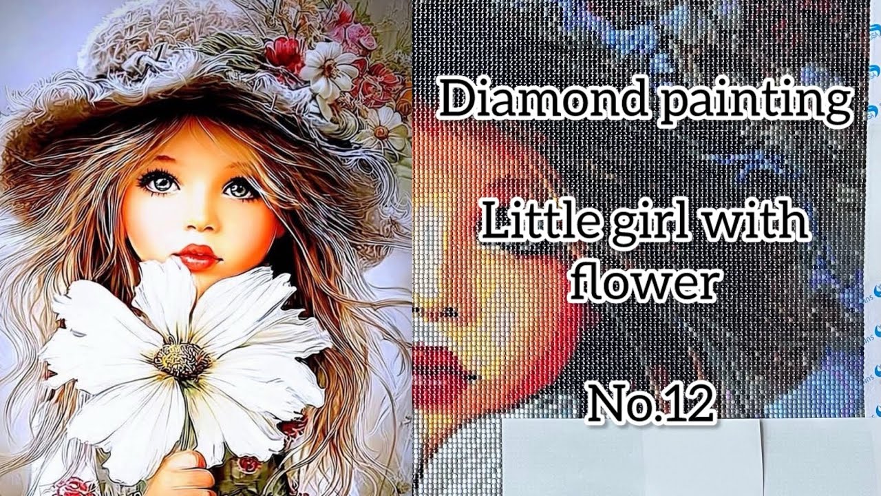 Diamond painting Little girl with flower No.12
