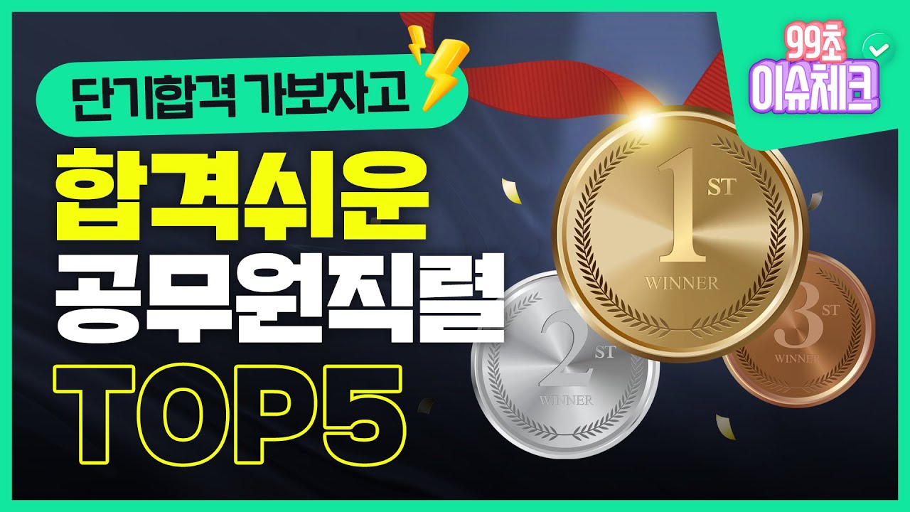 공무원 초고속 합격을 원한다면? '이' 직렬 준비하세요😎 합격하기 쉬운 공무원 직렬 TOP5 알려드립니다💥｜99초 이슈체크｜에듀윌 공무원