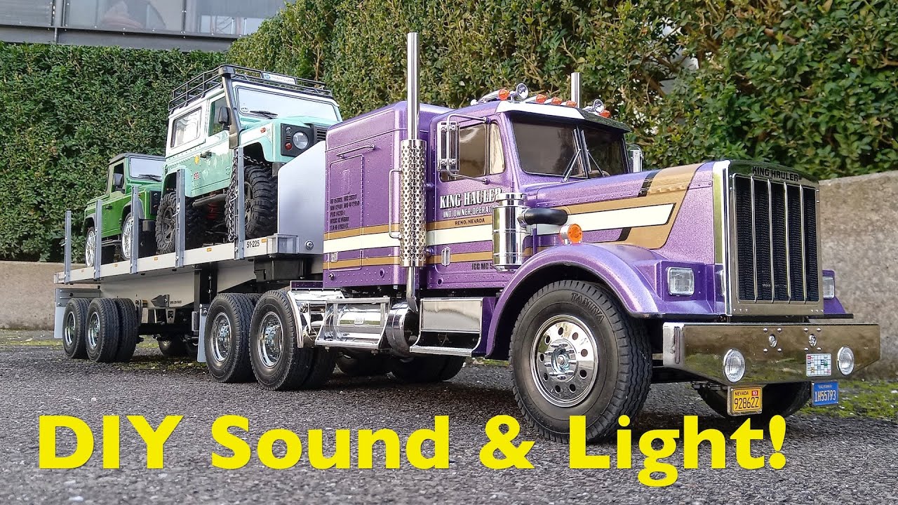 TAMIYA King Hauler with DIY Sound & Light Controller: First Test Drive. It's Awesome!