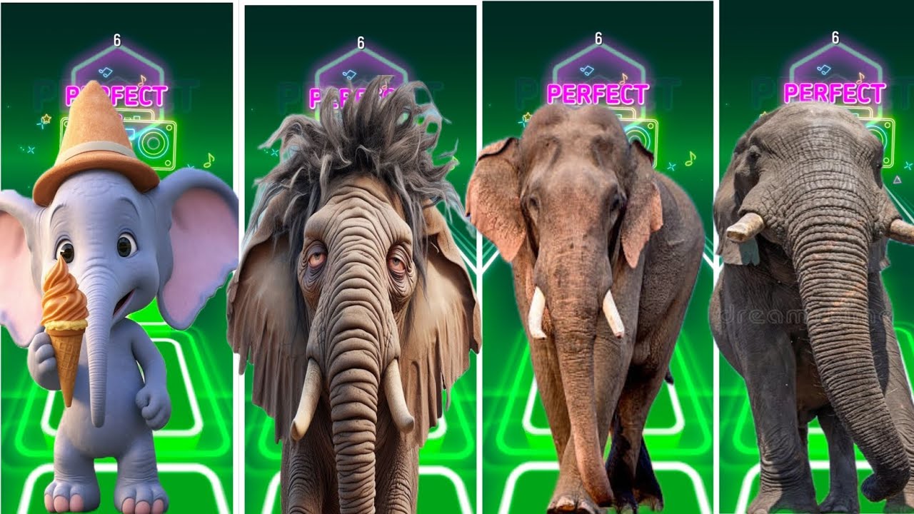 Tiles Hop - Elephant 🆚 Mammoth 🆚 Funny Elephant 🆚 Elephant 🎶 Tiles Hop EDM Rush 