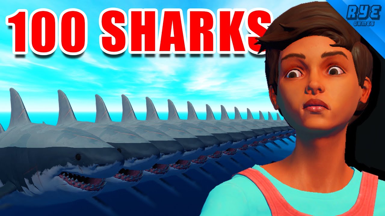 Raft vs 100 Sharks