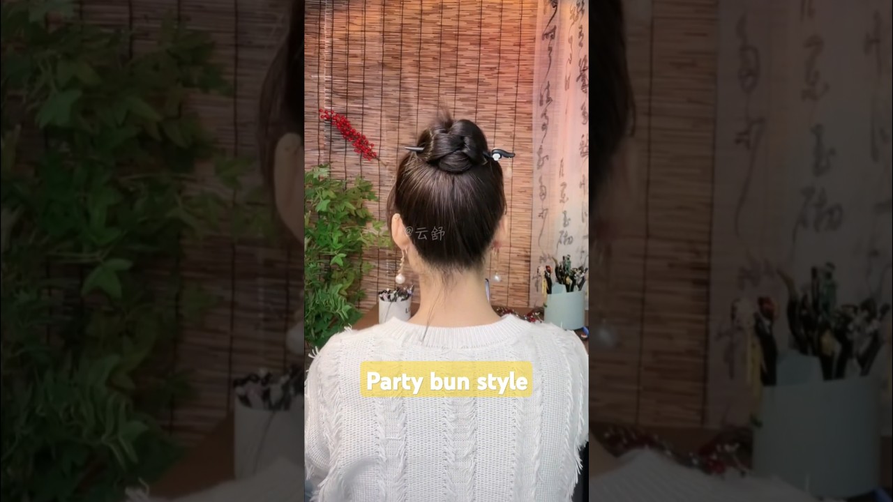 New hair bun style #hairstyle #bunstyle #shortsfeed