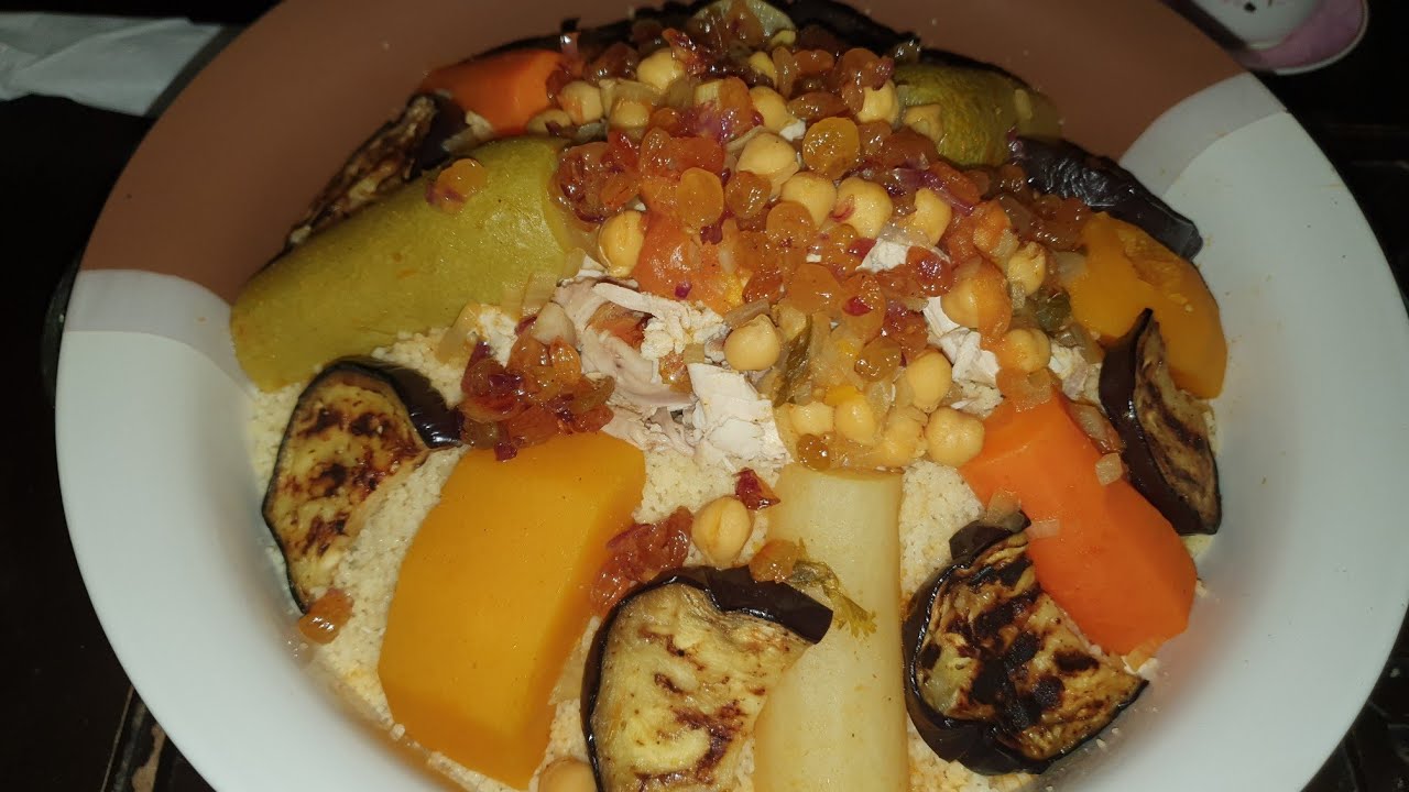 وصفة كسكسي بالخضار و الدجاج رااائع  | Recette d'un délicieux couscous au poulet et aux légumes