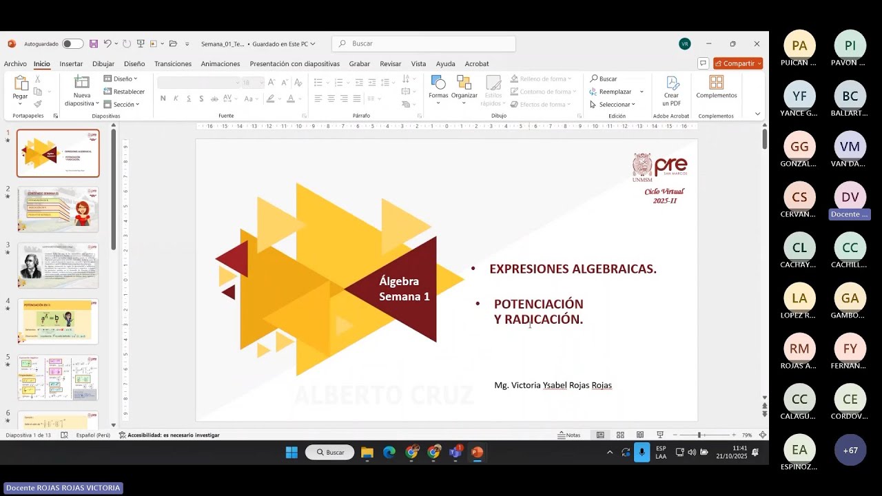 &Aacute;lgebra - Semana 01 - Pre San Marcos Ciclo 2025-II (Nuevo Ciclo)