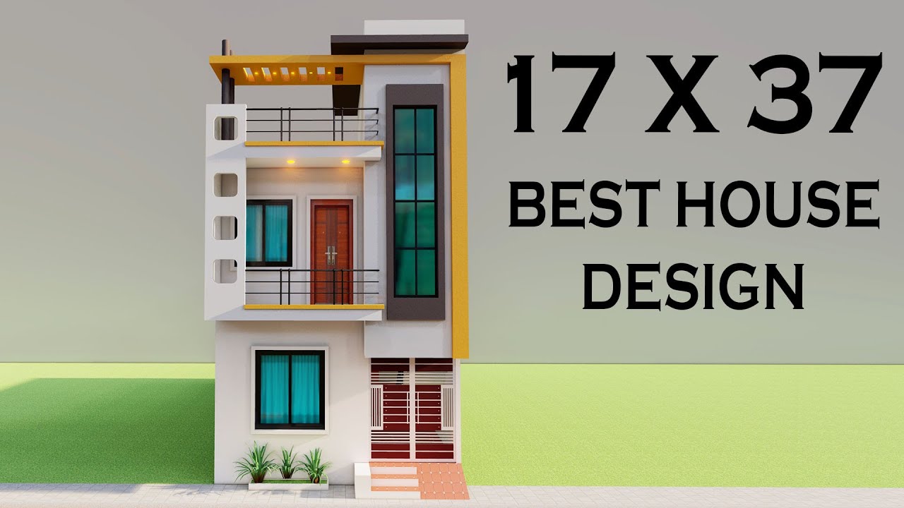 Small 4 Bedroom 🛏️ House Elevation,17 by 37 Duplex Makan Ka Naksha,Best Homes Design