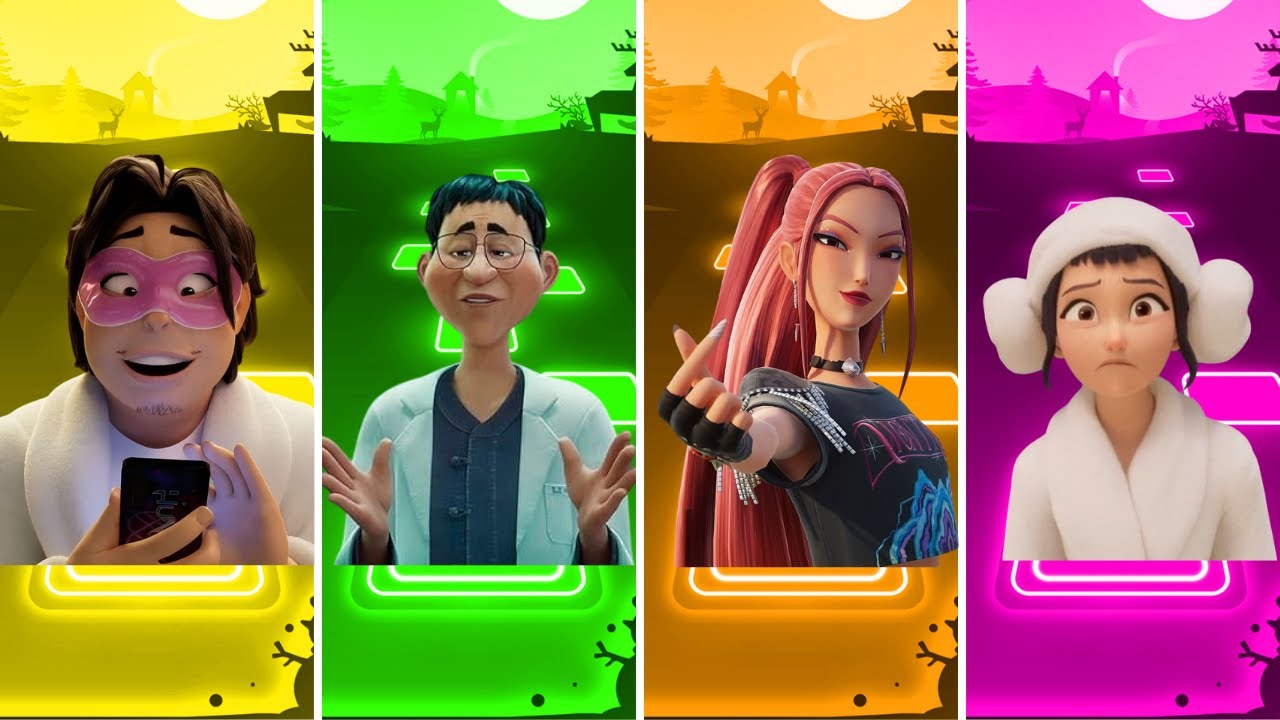 🎶 Bobby 🆚 Dr.Han 🆚 Mira 🆚 Zoey |  Kpop demon hunters Tiles Hop EDM Rush