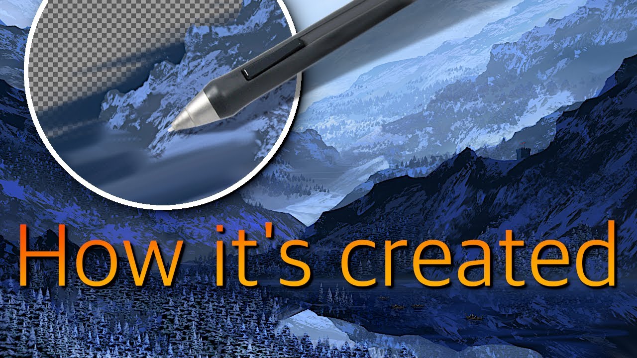 How to Paint Snowy Mountains in GIMP (Digital Landscape Painting) 🗻 GIMP Tutorial and Time Lapse