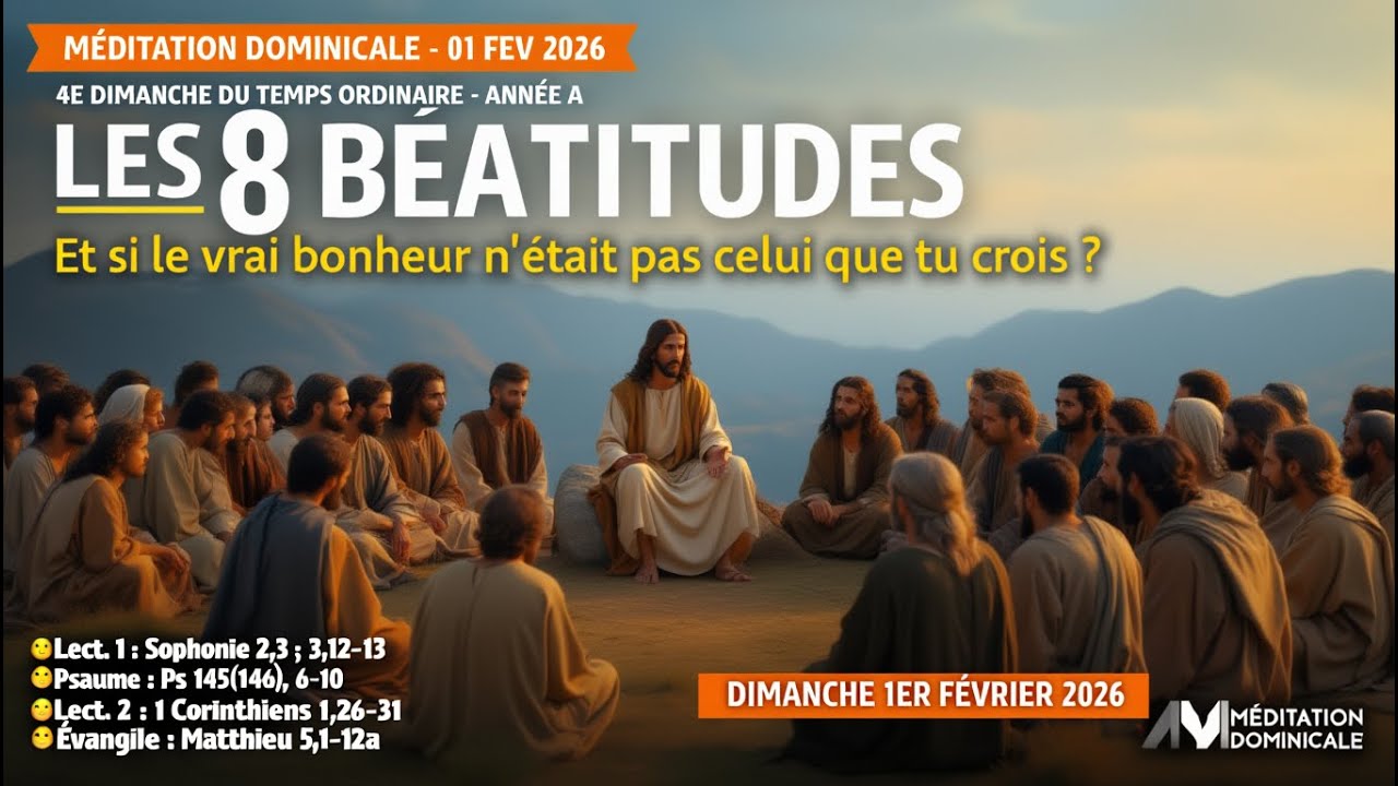 LES BEATITUDES –1er FEVRIER 2026|| LE VRAI BONHEUR ETERNEL|| MEDITATION DOMINICALE|| T.O A