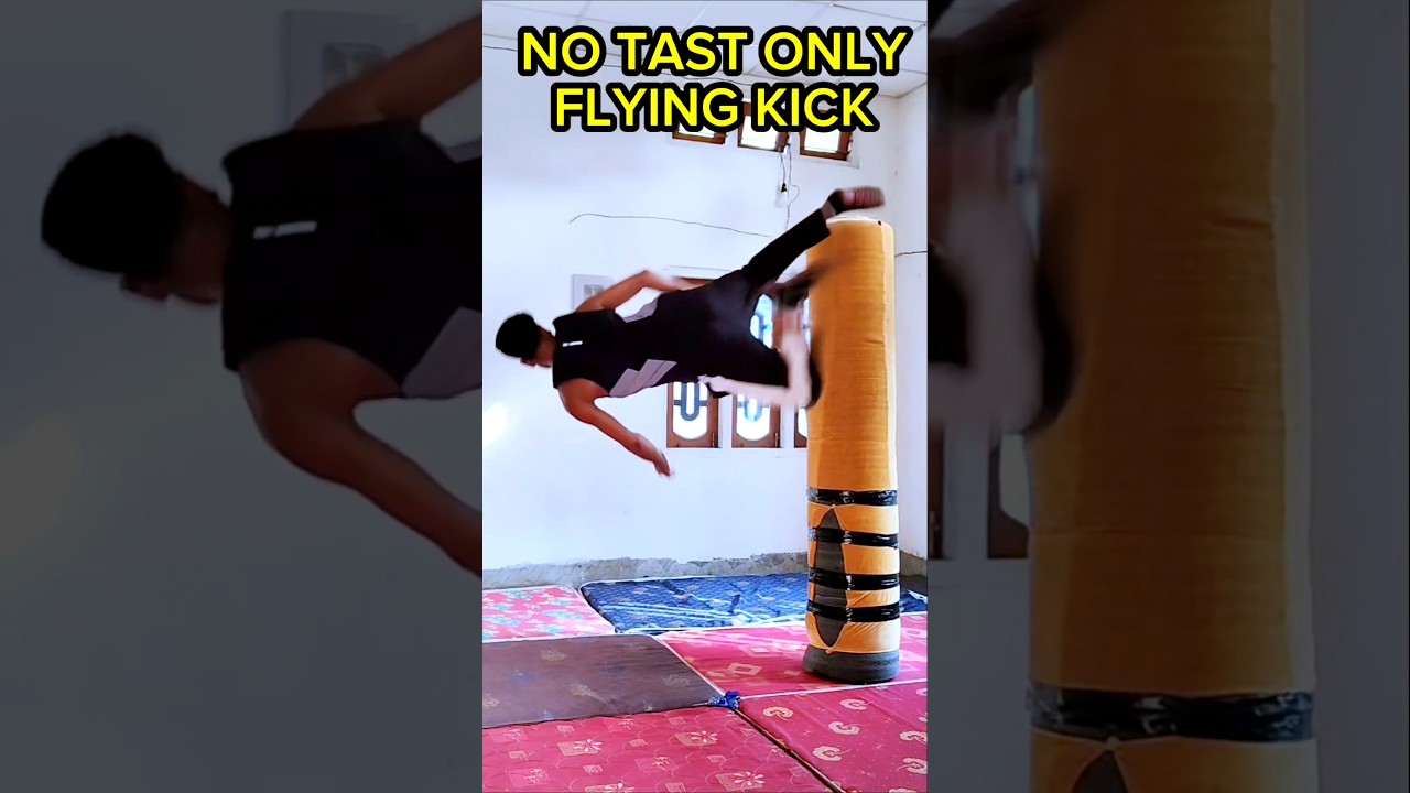No Taste Only Flying Kick 😱#skills #shorts #power #hardwork #youtubeshorts #martialarts #taekwondo