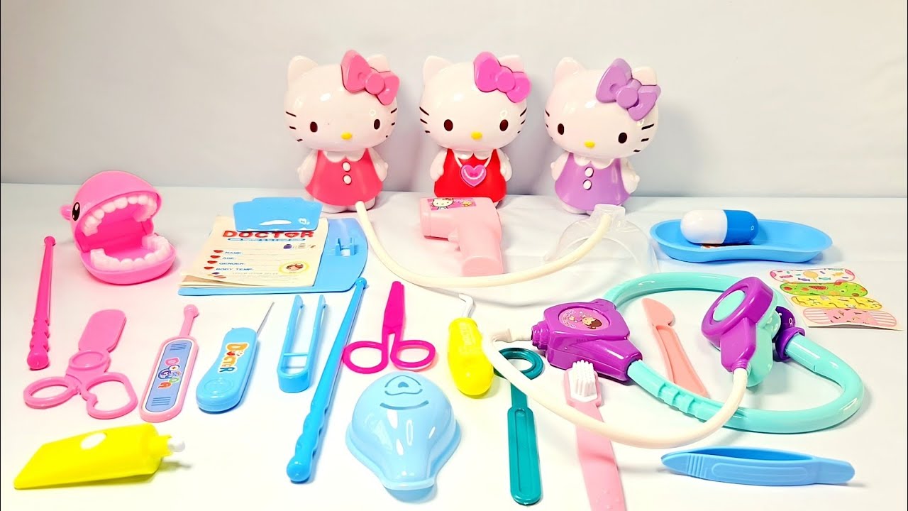 3 Minutes Satisfying with Unboxing HELLO KITTY Doctor Set ASMR No Talking | hello kitty toys