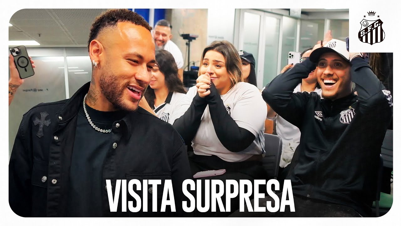 NEYMAR JR ENCONTRA TORCEDORES SANTISTAS