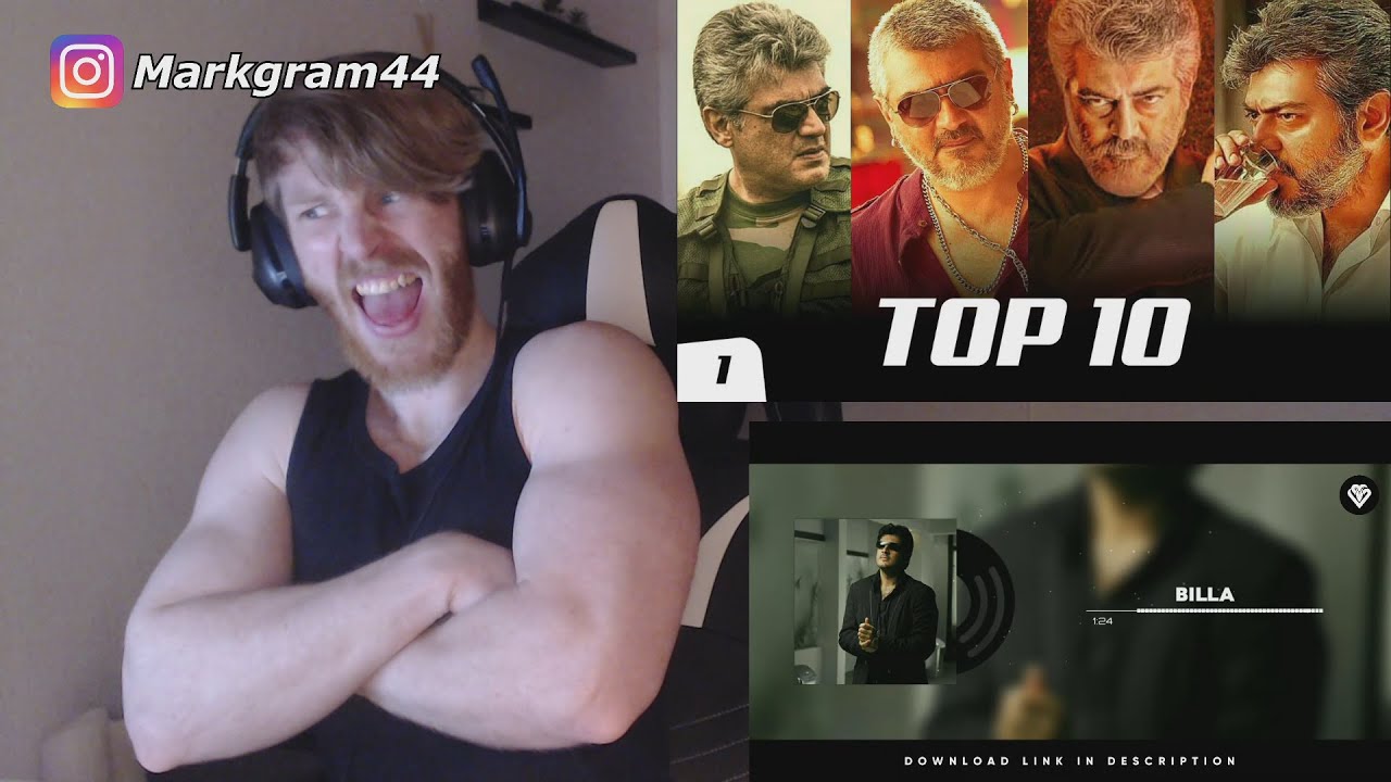 Top 10 Ajith Kumar Mass Bgm Ringtones (REACTION By Foreigner) Ft. Vedalam, Billa | South BGM