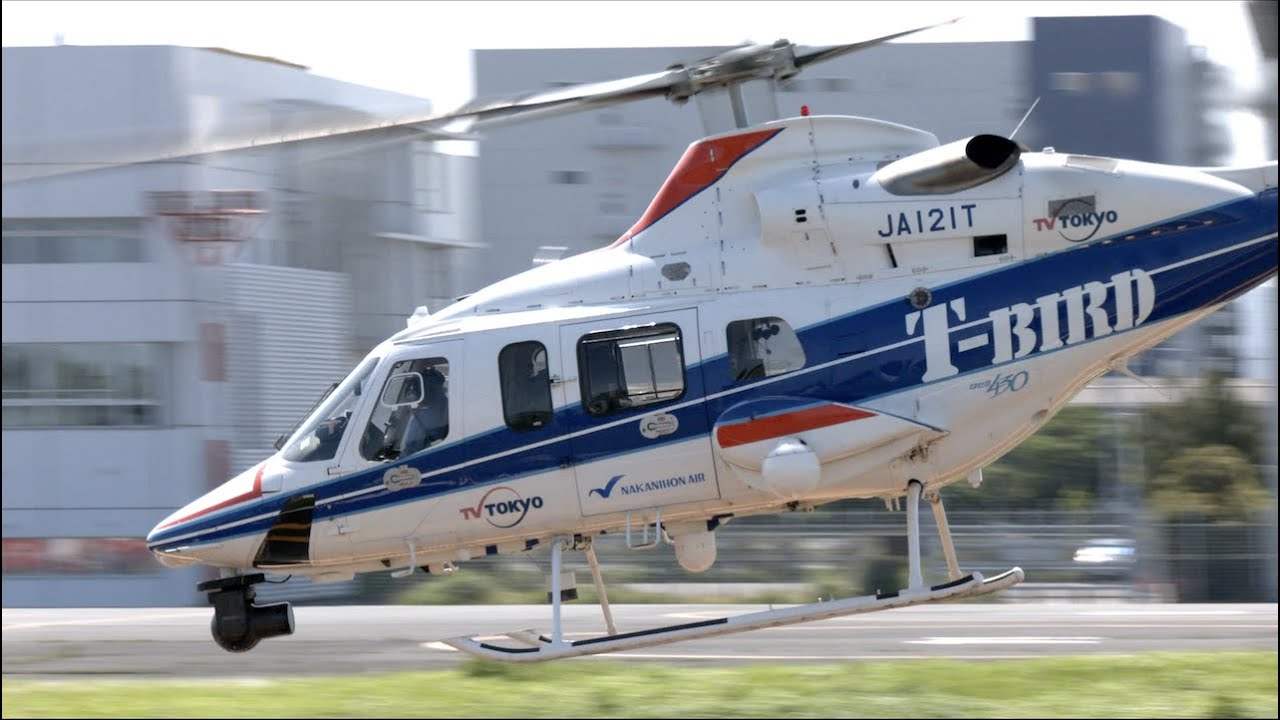 【ヘリコプター】 Bell 430 JA121T （中日本航空）テレビ東京「T BIRD」の離陸・東京ヘリポート   4K