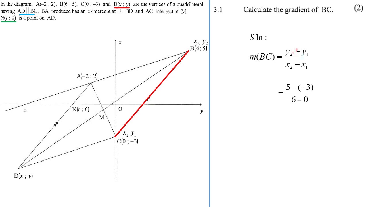 Solving Grade 11 Analytical Geometry Exam Questions Part 1