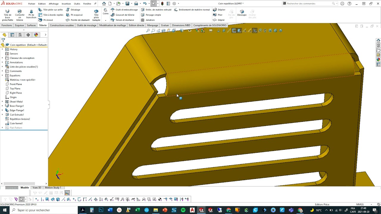 Solidworks ajustement des coins