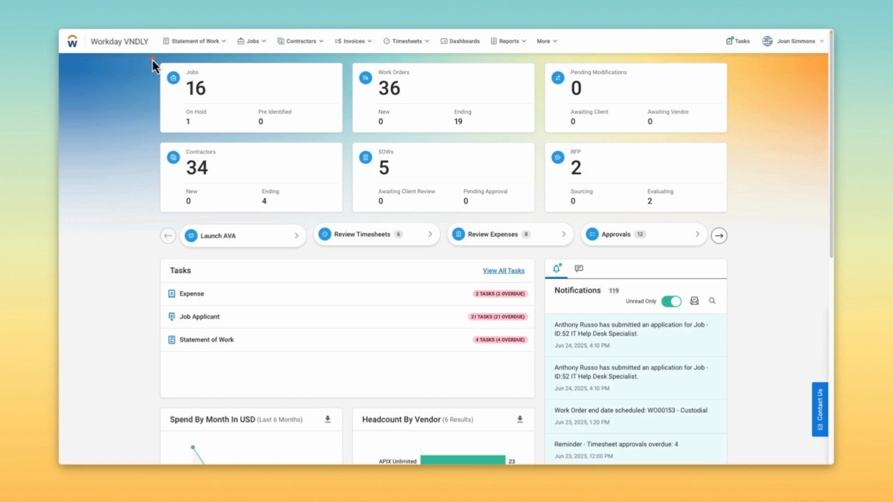 Демонстрация Workday VNDLY и расширенного функционала Workday HCM