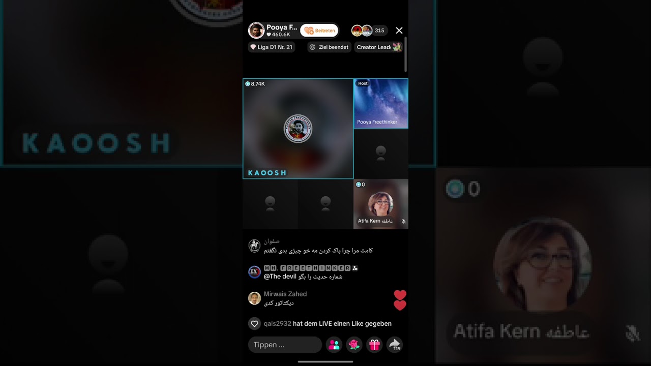 لایف دیشب کاووش و‌پویا فریتنکر 13.02.2026