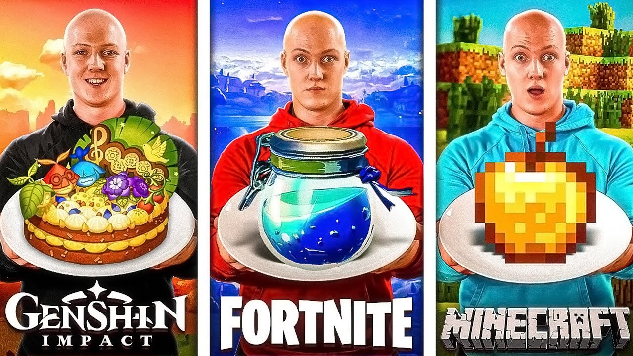 Comidas de Videojuegos en la Vida Real | Minecraft Manzana Dorada / Fortnite Elixir