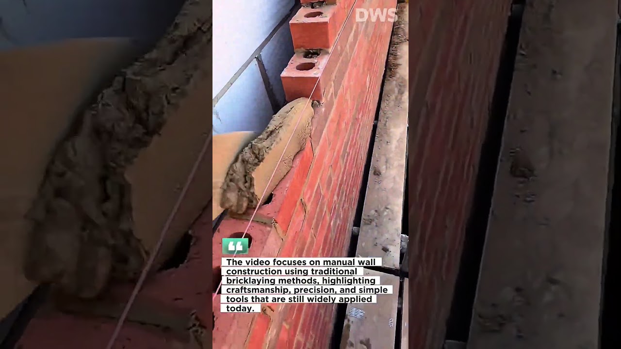 Traditional Bricklaying Process | Manual Wall Construction Without Machines