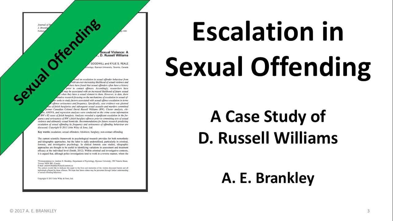 Escalation in Sexual Offending: A Case Study of D. Russell Williams