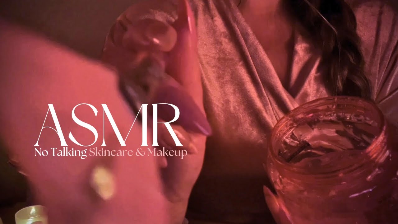 ASMR🕯️Velvet Rose Palace Spa (No Talking) Candlelit Skincare & Makeup for Sleep • 1 HR POV