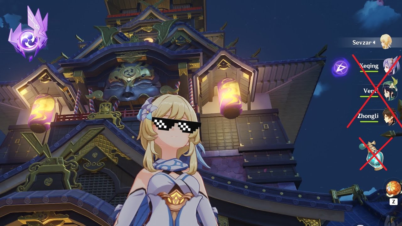 How to get Electroculus at top of Inazuma Castle WITHOUT Venti/Zhongli/Kazuha/Keqing/Wind Catcher
